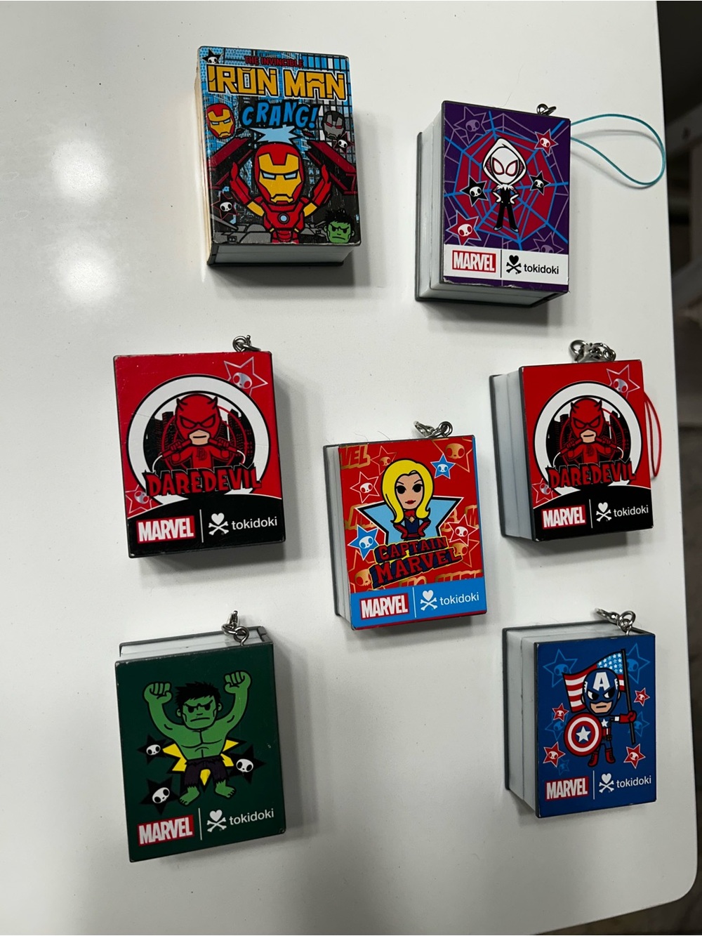 Tokidoki x Marvel Frenzies Mini Comic Book Figure Charms Lot of 7 Rare Retired